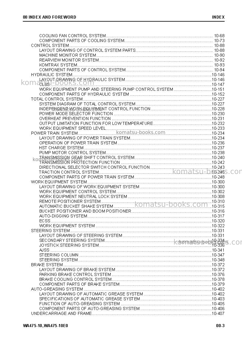 Komatsu wa475-10jpn Repair & maintenance cover Page 5
