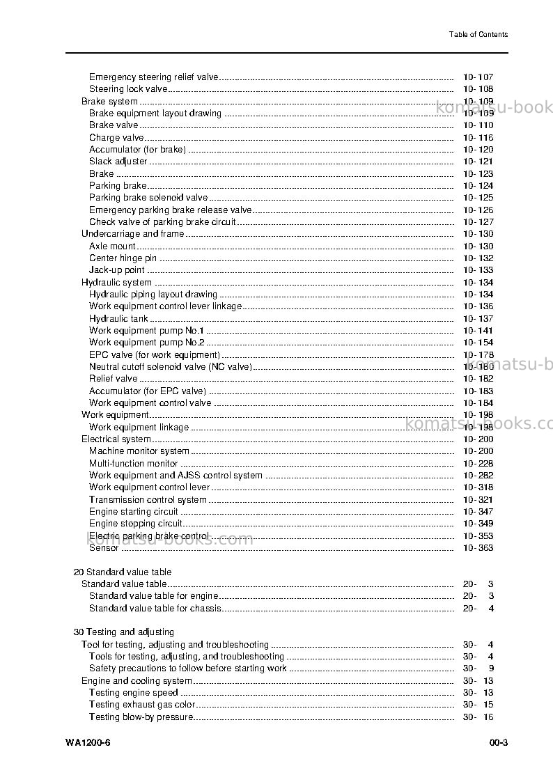 Komatsu wa1200-6jpn Repair & maintenance cover Page 5 Komatsu wa1200-6jpn Repair & maintenance cover Page 5