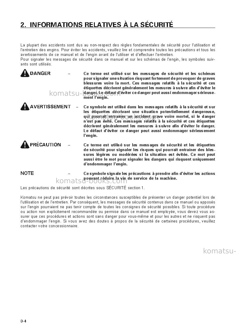 Komatsu pc120lc-6jpn Manuel d'utilisation couverture Page 5