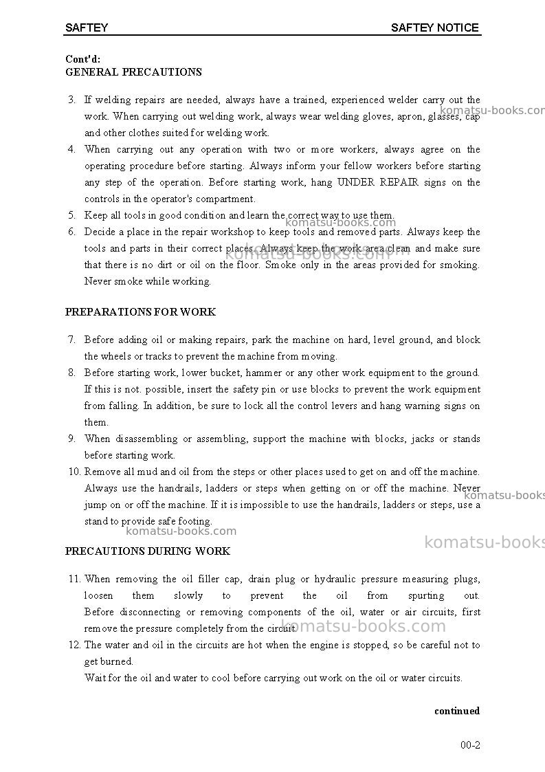 Komatsu pc5500-6deu Repair & maintenance cover Page 5 Komatsu pc5500-6deu Repair & maintenance cover Page 5