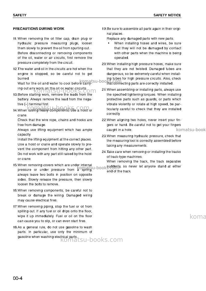 Komatsu pc360-7chn Repair & maintenance cover Page 5 Komatsu pc360-7chn Repair & maintenance cover Page 5