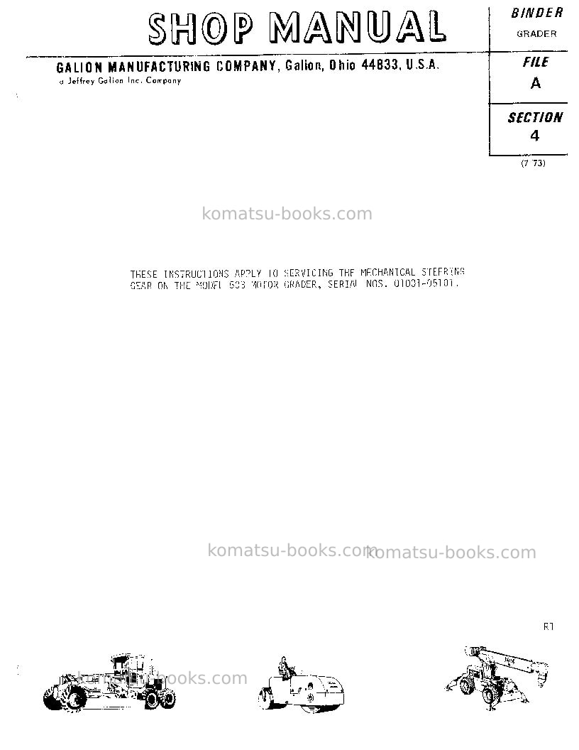 Komatsu 503 Repair & maintenance cover Page 5 Komatsu 503 Repair & maintenance cover Page 5