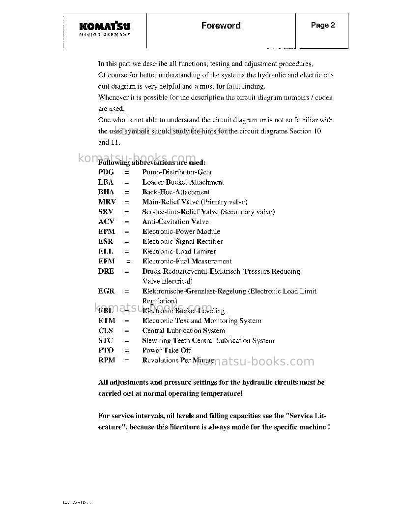 Komatsu pc3000-1deu Repair & maintenance cover Page 5
