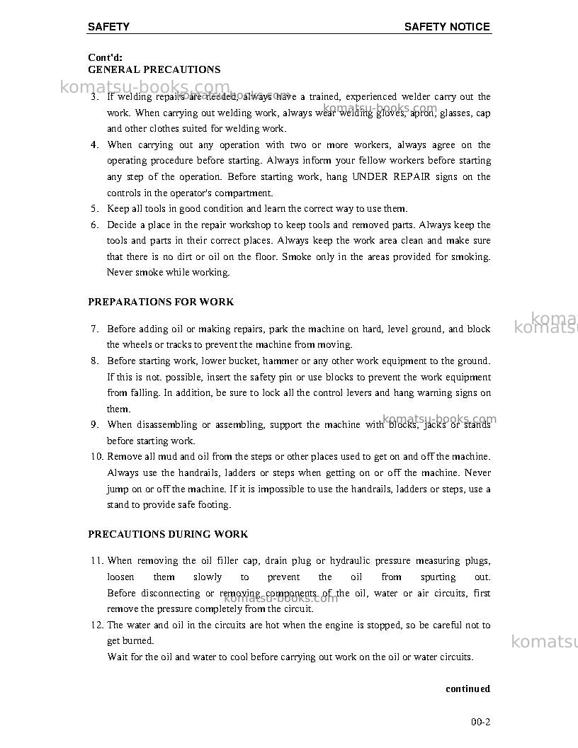 Komatsu pc4000-6deu Repair & maintenance cover Page 5 Komatsu pc4000-6deu Repair & maintenance cover Page 5