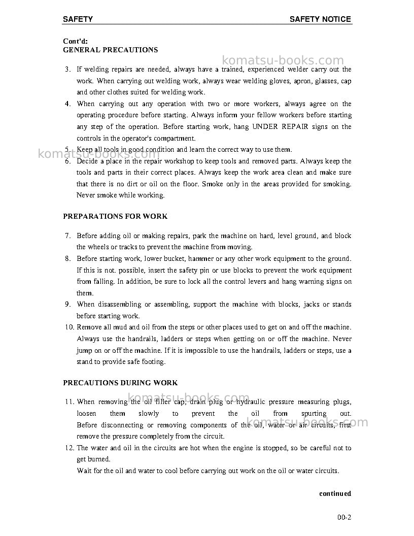 Komatsu pc4000-6deu Repair & maintenance cover Page 5 Komatsu pc4000-6deu Repair & maintenance cover Page 5