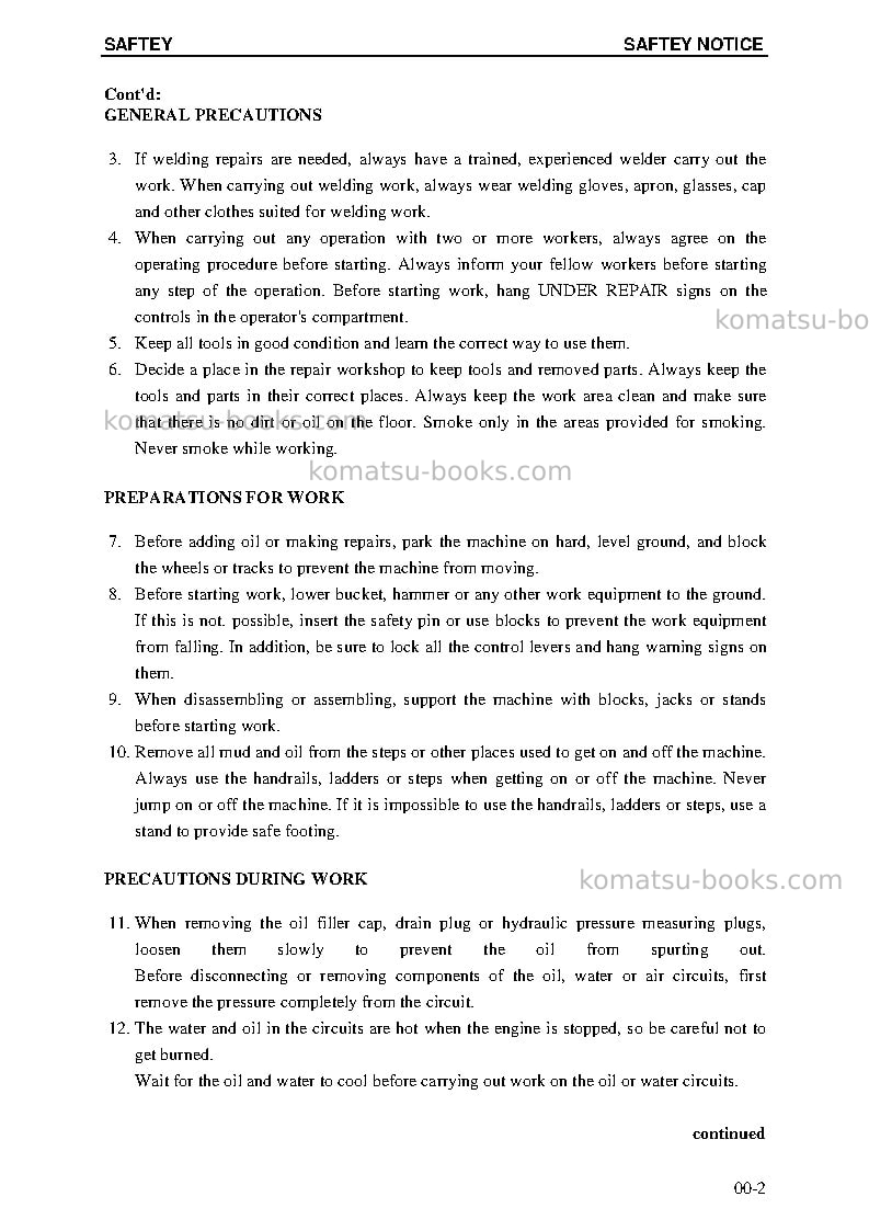Komatsu pc4000-6deu Repair & maintenance cover Page 5