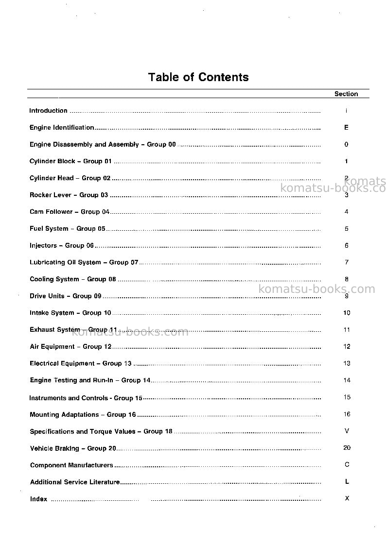 Komatsu cummins-cdeu Repair & maintenance cover Page 5