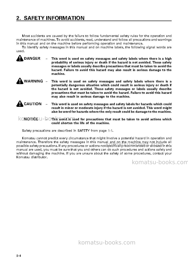 Komatsu wa900-3jpn Operation manual cover Page 5 Komatsu wa900-3jpn Operation manual cover Page 5