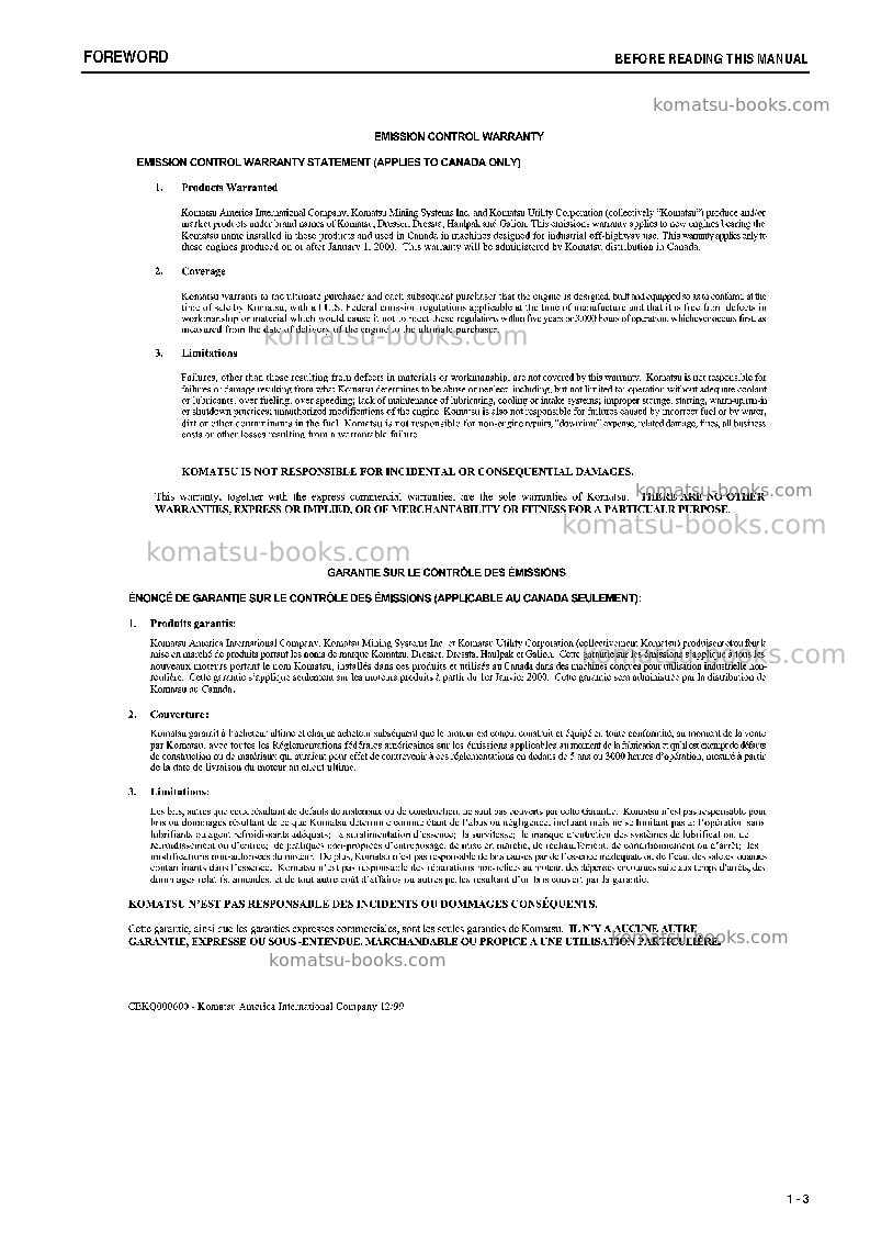 Komatsu d85px-15jpn-e0 Operation manual cover Page 5 Komatsu d85px-15jpn-e0 Operation manual cover Page 5