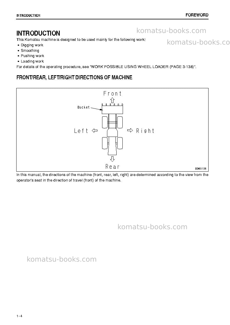 Komatsu wa500-6jpn-for n. america Operation manual cover Page 5