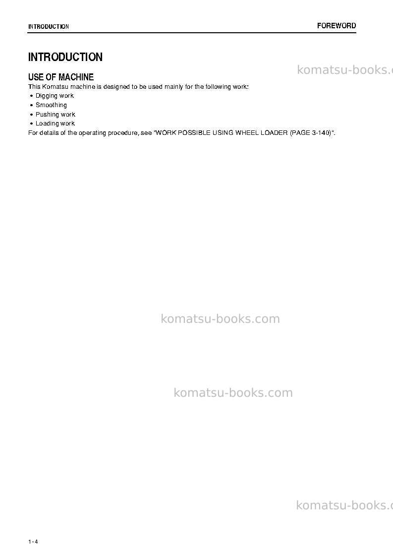 Komatsu wa380-6jpn-for n. america Operation manual cover Page 5