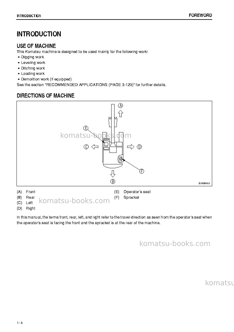 Komatsu pc228us-3jpn-e0 Operation manual cover Page 5 Komatsu pc228us-3jpn-e0 Operation manual cover Page 5