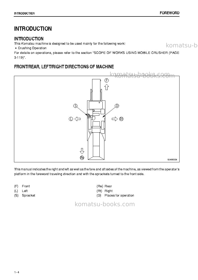 Komatsu br380jg-1jpn-e0 Operation manual cover Page 5 Komatsu br380jg-1jpn-e0 Operation manual cover Page 5
