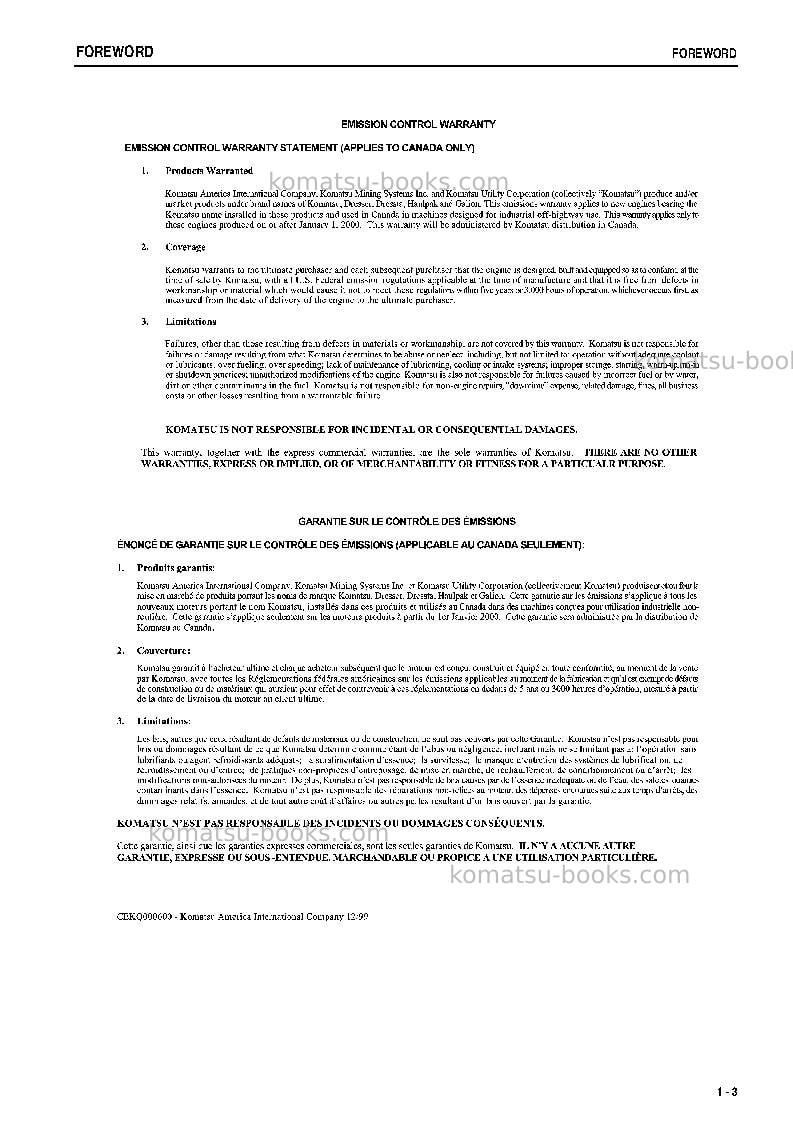 Komatsu d61ex-15bra-e0 Operation manual cover Page 5 Komatsu d61ex-15bra-e0 Operation manual cover Page 5