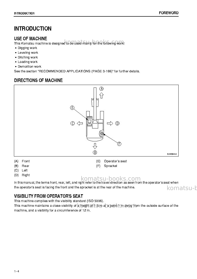 Komatsu pc200lc-8jpn-work equipment grease 500h Operation manual cover Page 5 Komatsu pc200lc-8jpn-work equipment grease 500h Operation manual cover Page 5