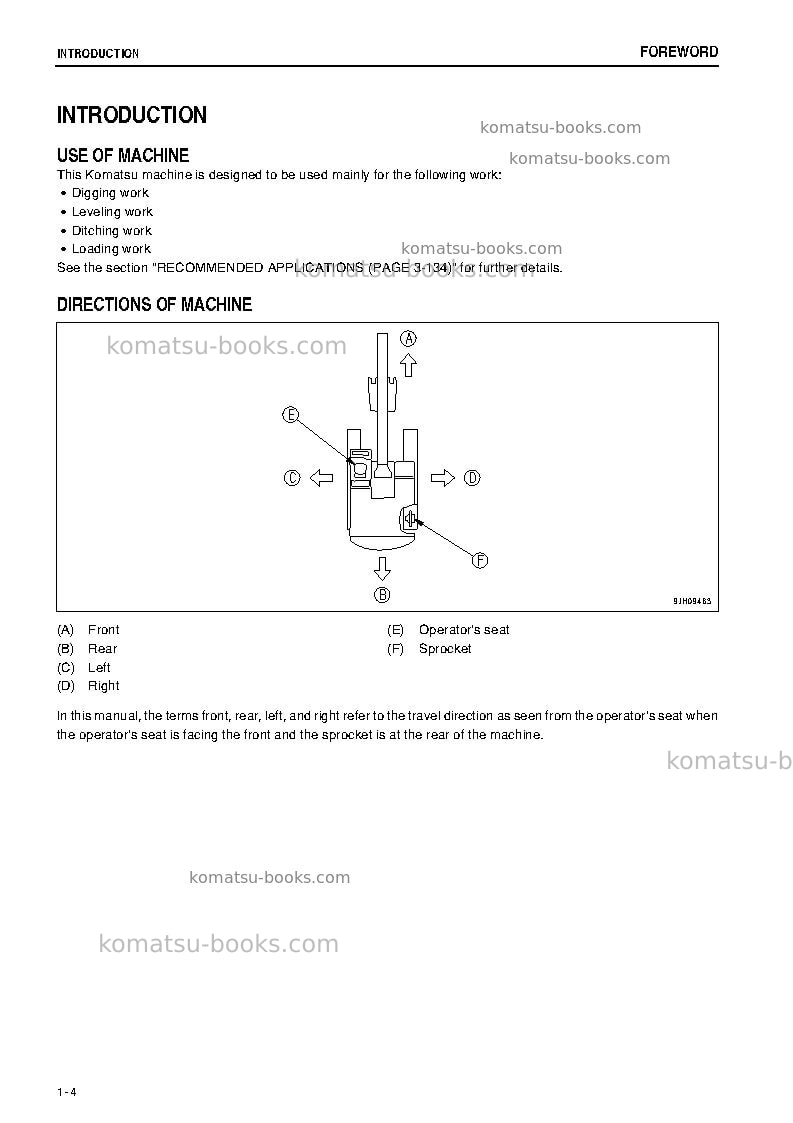 Komatsu pc1250-8jpn-r Operation manual cover Page 5 Komatsu pc1250-8jpn-r Operation manual cover Page 5