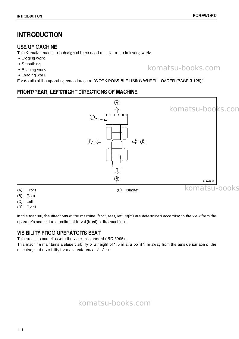 Komatsu wa320pz-6jpn-for n.america Operation manual cover Page 5