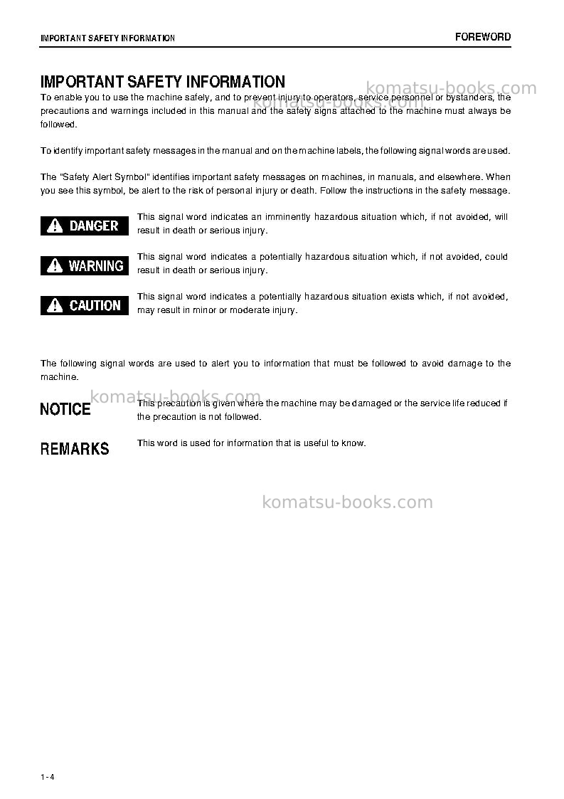 Komatsu d21p-8jpn-e0 Operation manual cover Page 5