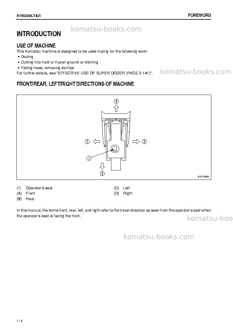 Komatsu d475asd-5jpn-e0, super dozer Operation manual cover Page 5 Komatsu d475asd-5jpn-e0, super dozer Operation manual cover Page 5