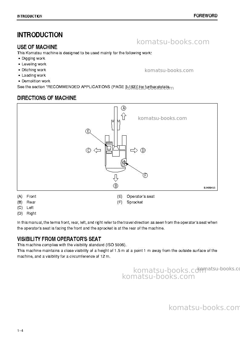 Komatsu pc78us-8jpn Operation manual cover Page 5 Komatsu pc78us-8jpn Operation manual cover Page 5