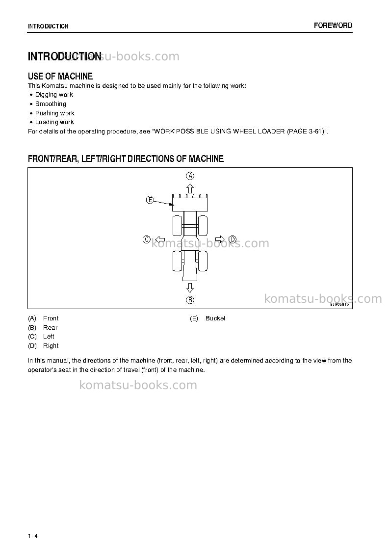 Komatsu wa50-6jpn Operation manual cover Page 5 Komatsu wa50-6jpn Operation manual cover Page 5