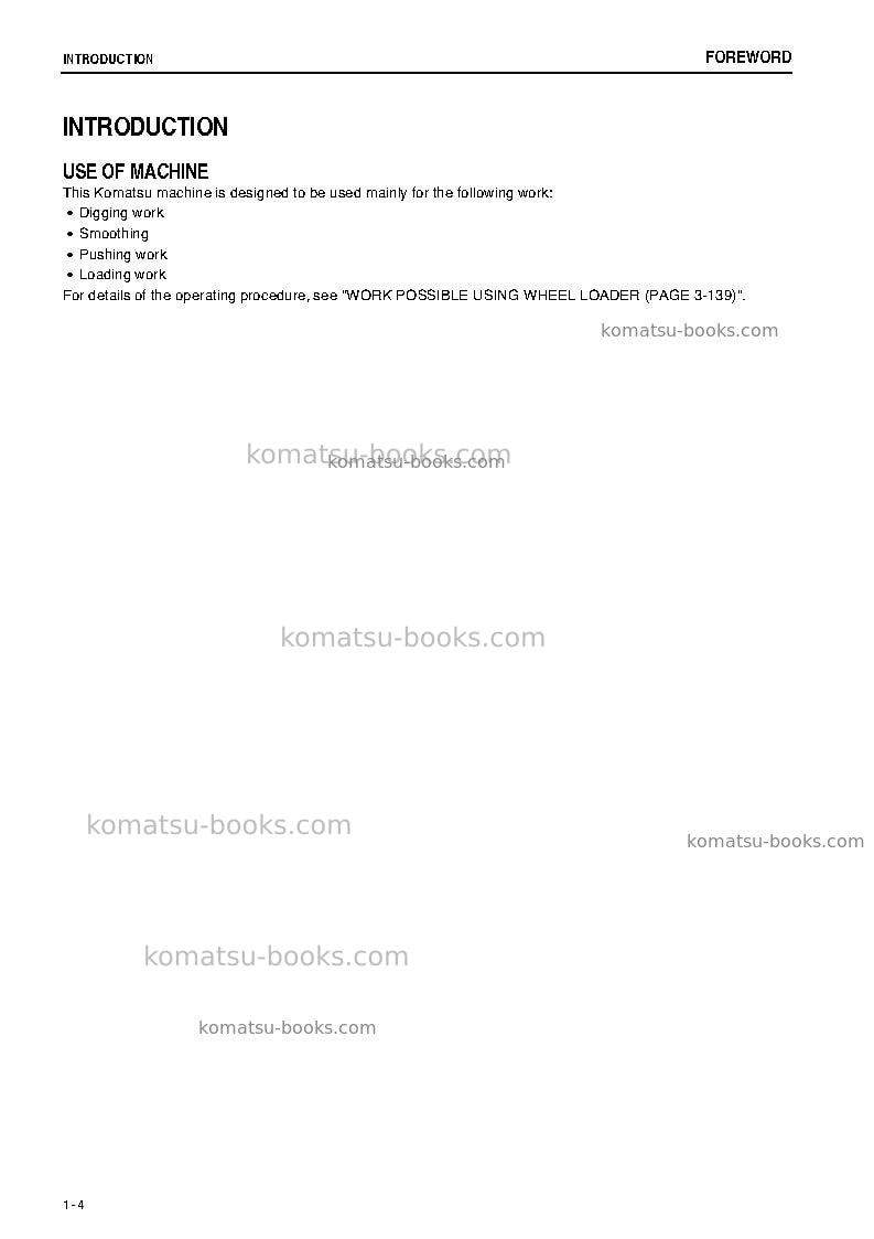 Komatsu wa480-6jpn Operation manual cover Page 5