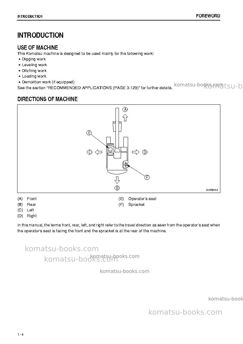 Komatsu pc228us-3jpn-e0 Operation manual cover Page 5 Komatsu pc228us-3jpn-e0 Operation manual cover Page 5
