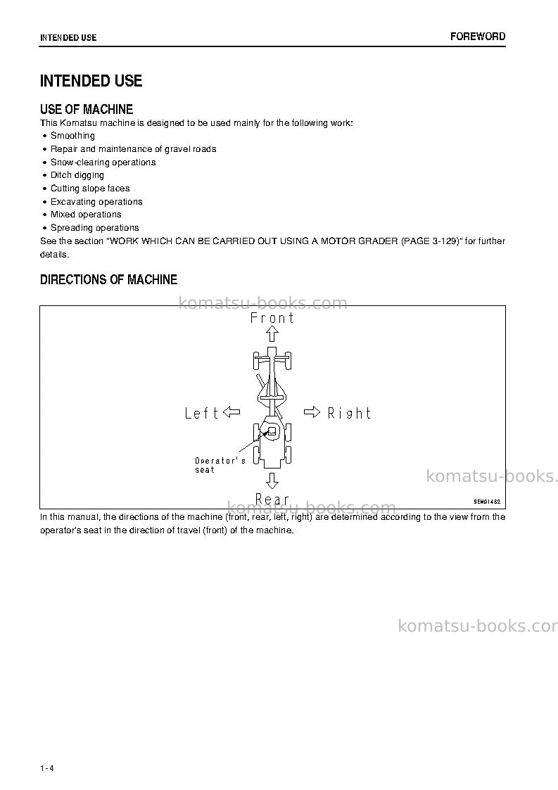 Komatsu gd655-5jpn Operation manual cover Page 5 Komatsu gd655-5jpn Operation manual cover Page 5