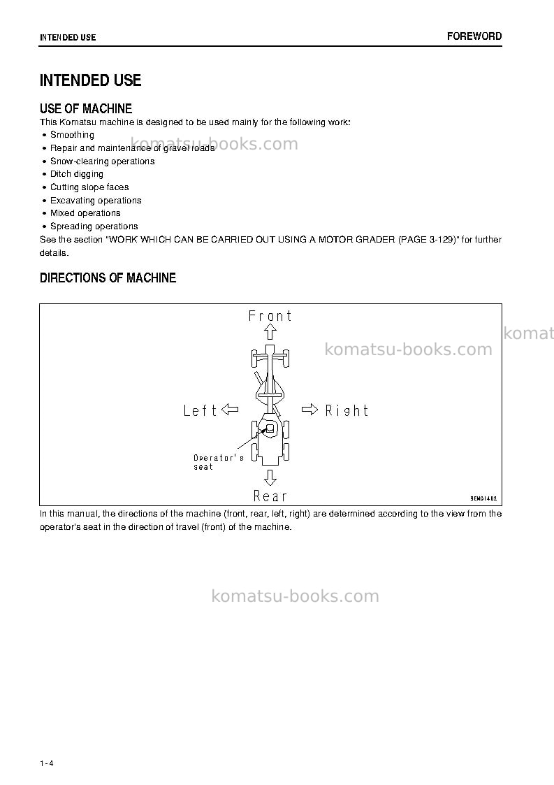 Komatsu gd675-5jpn Operation manual cover Page 5 Komatsu gd675-5jpn Operation manual cover Page 5