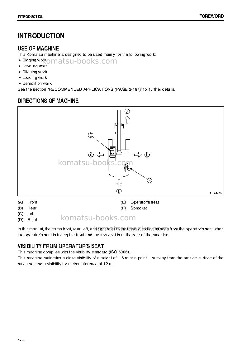 Komatsu pc300lc-8jpn-work equipment grease 100h Operation manual cover Page 5 Komatsu pc300lc-8jpn-work equipment grease 100h Operation manual cover Page 5