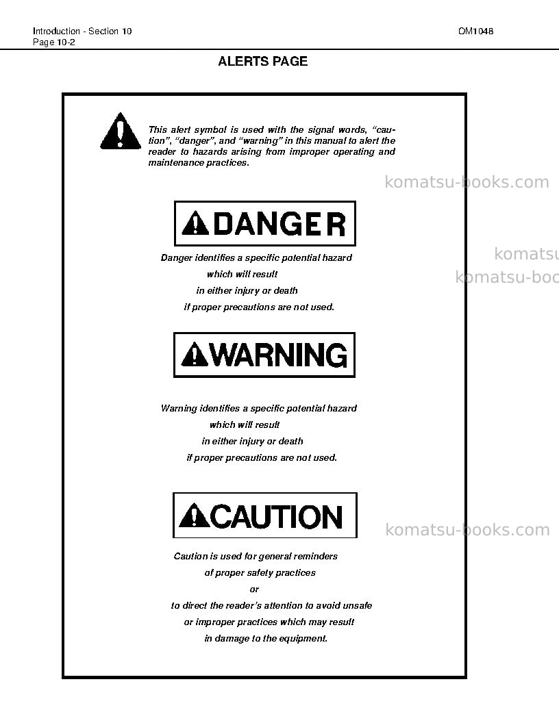 Komatsu hd1500-7jpn Operation manual cover Page 5