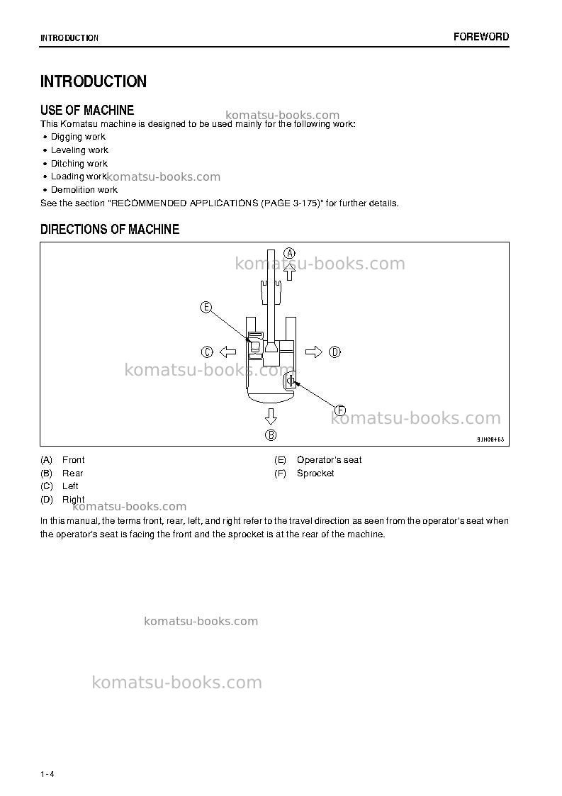 Komatsu pc600-8jpn-e0 Operation manual cover Page 5 Komatsu pc600-8jpn-e0 Operation manual cover Page 5