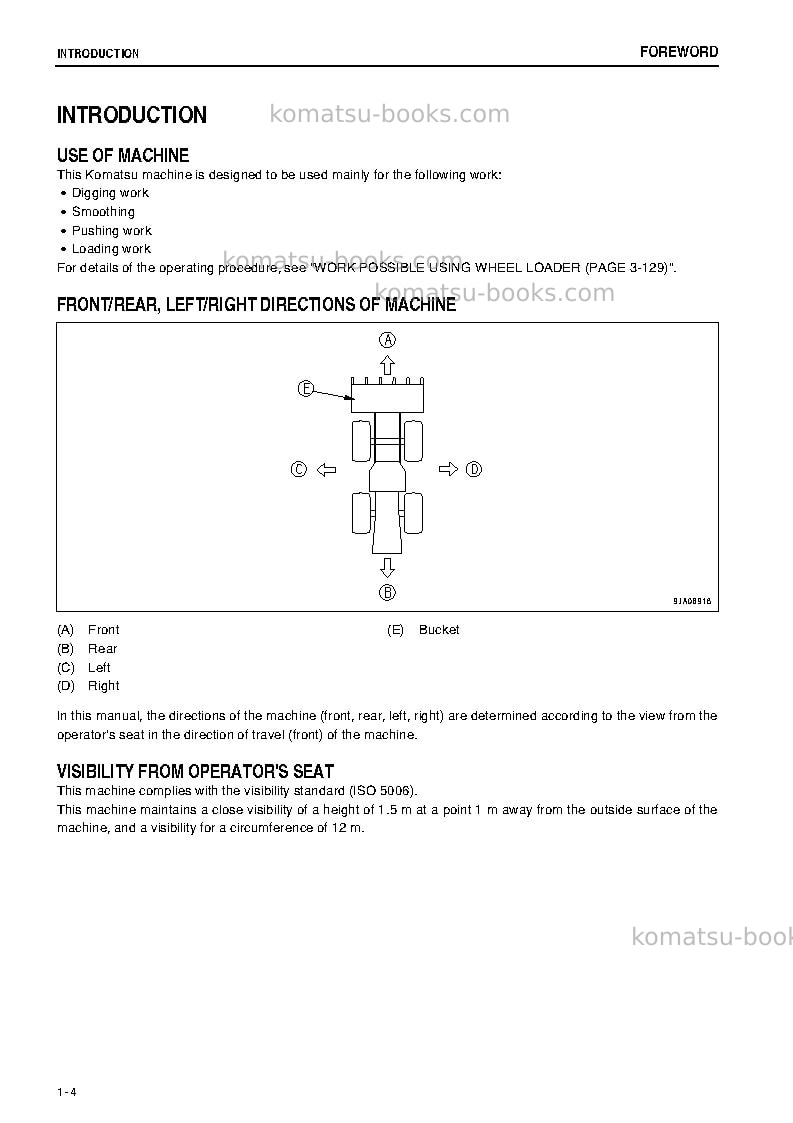 Komatsu wa250pz-6jpn-for n. america Operation manual cover Page 5