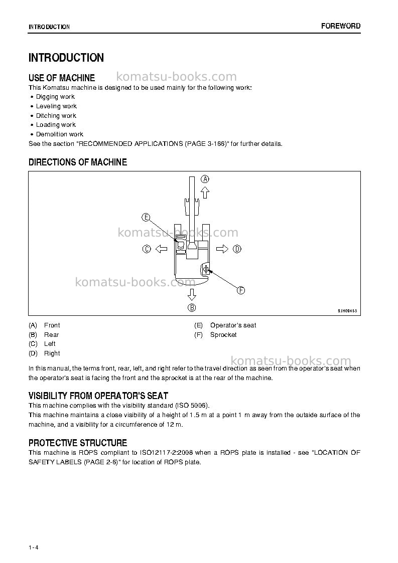 Komatsu pc220lc-8jpn-work equipment grease 100h Operation manual cover Page 5