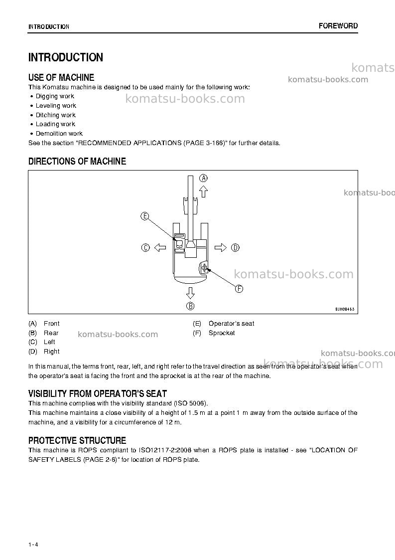 Komatsu pc200-8tha-m0, greasing 100h, for kal Operation manual cover Page 5