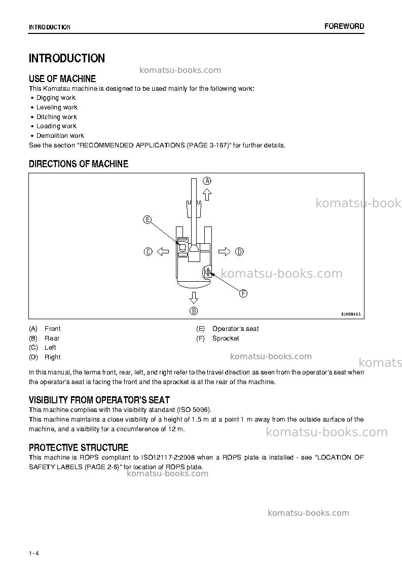 Komatsu pc200-8jpn-work equipment grease 500h Operation manual cover Page 5 Komatsu pc200-8jpn-work equipment grease 500h Operation manual cover Page 5