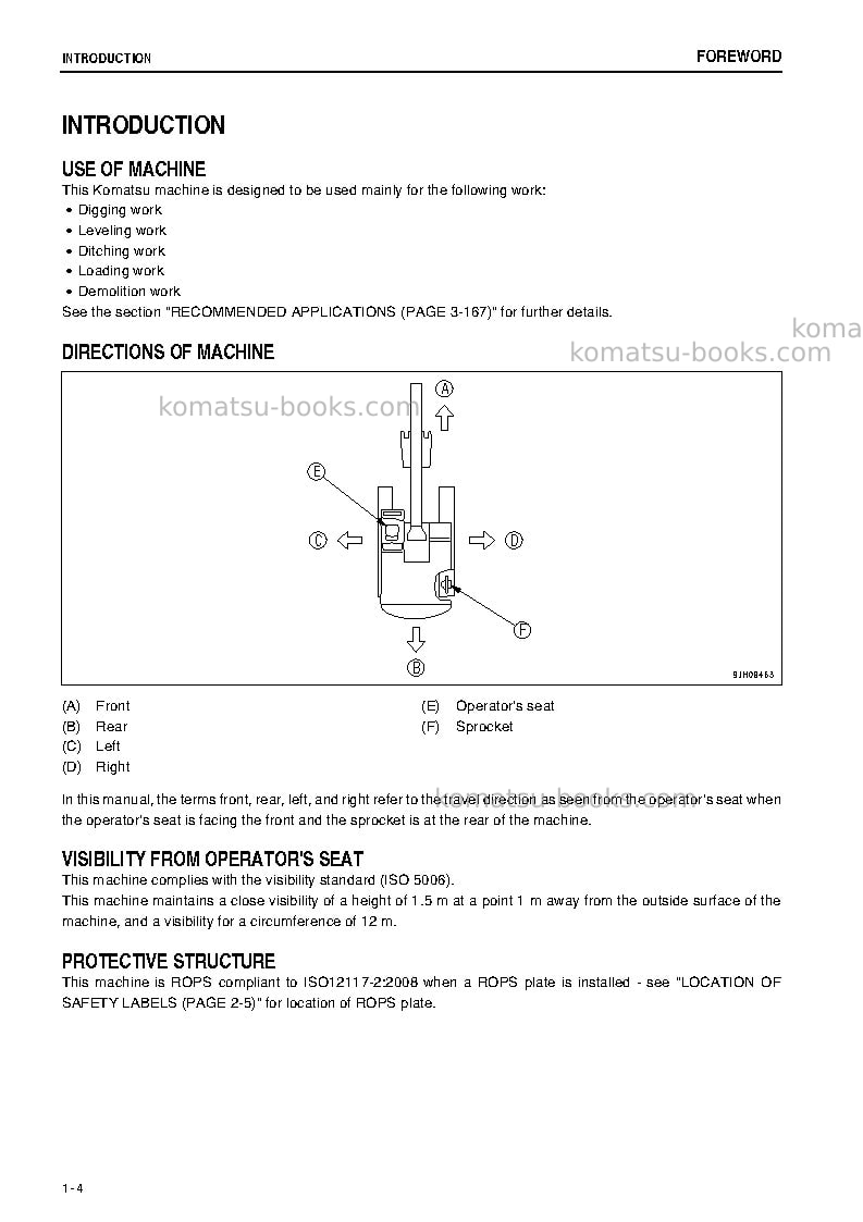 Komatsu pc300lc-8jpn-work equipment grease 100h Operation manual cover Page 5 Komatsu pc300lc-8jpn-work equipment grease 100h Operation manual cover Page 5