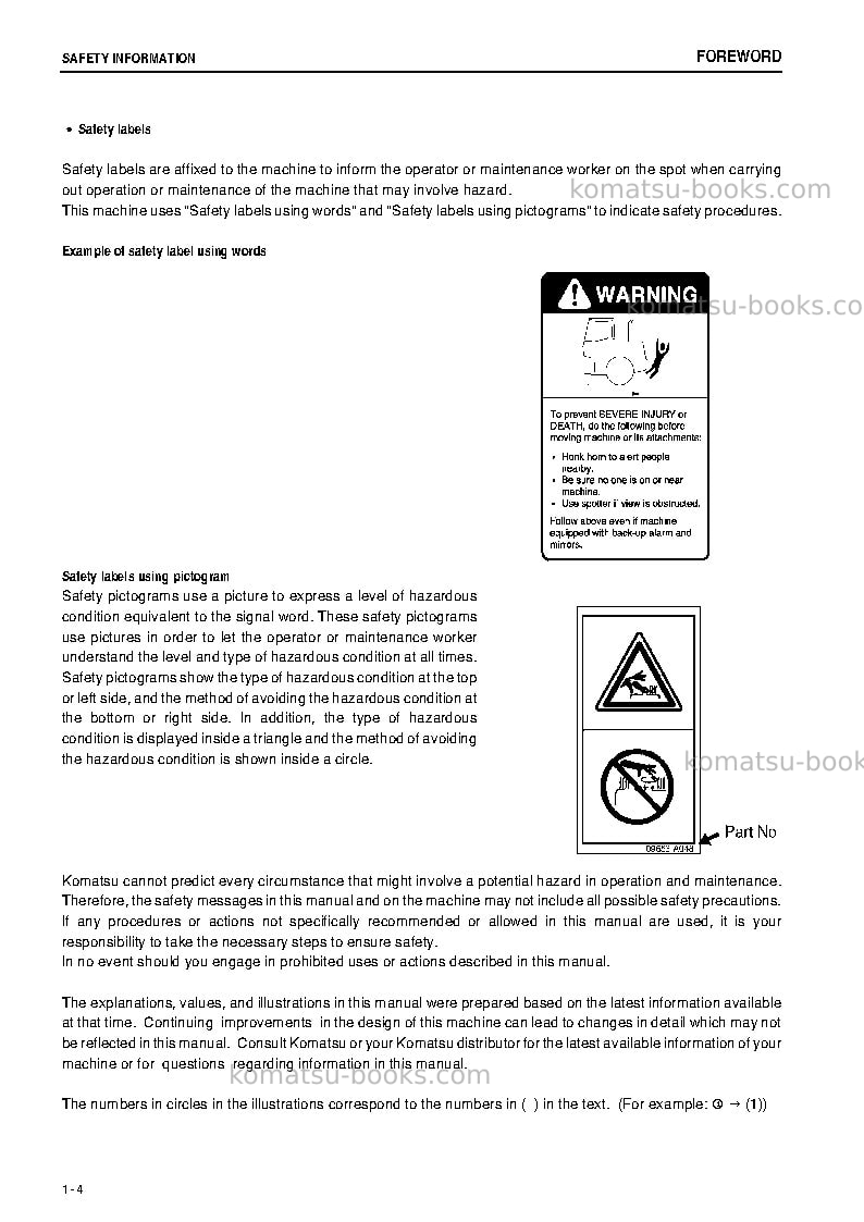 Komatsu wa1200-3jpn Operation manual cover Page 5 Komatsu wa1200-3jpn Operation manual cover Page 5