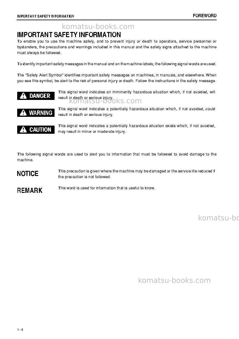 Komatsu d39px-22jpn Operation manual cover Page 5 Komatsu d39px-22jpn Operation manual cover Page 5