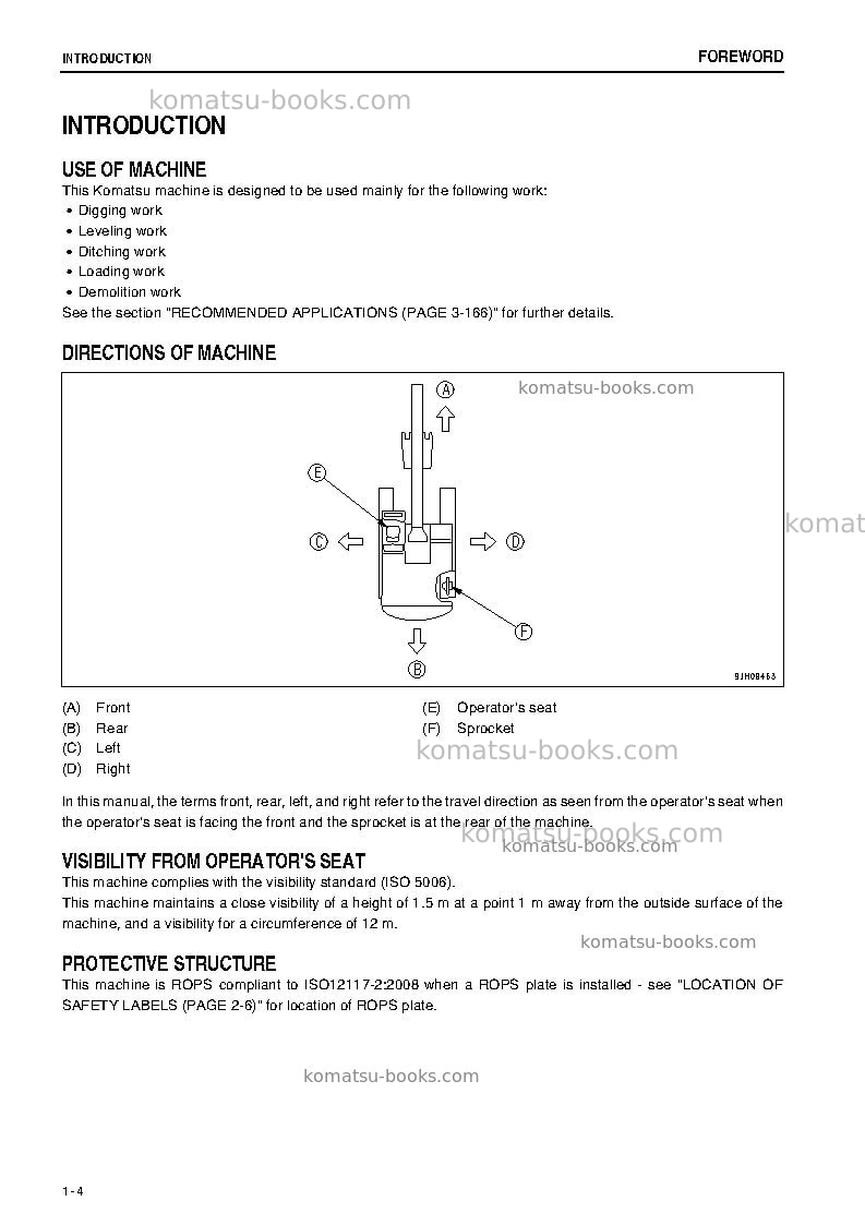 Komatsu pc160lc-8jpn-work equipment grease 500h Operation manual cover Page 5