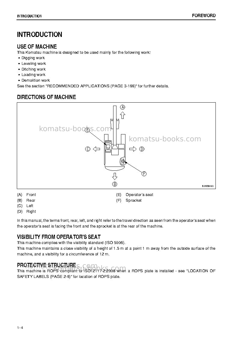 Komatsu pc160lc-8jpn-work equipment grease 100h Operation manual cover Page 5