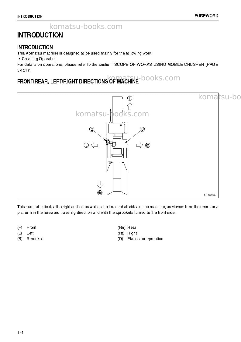 Komatsu br380jg-1jpn-e0 Operation manual cover Page 5 Komatsu br380jg-1jpn-e0 Operation manual cover Page 5