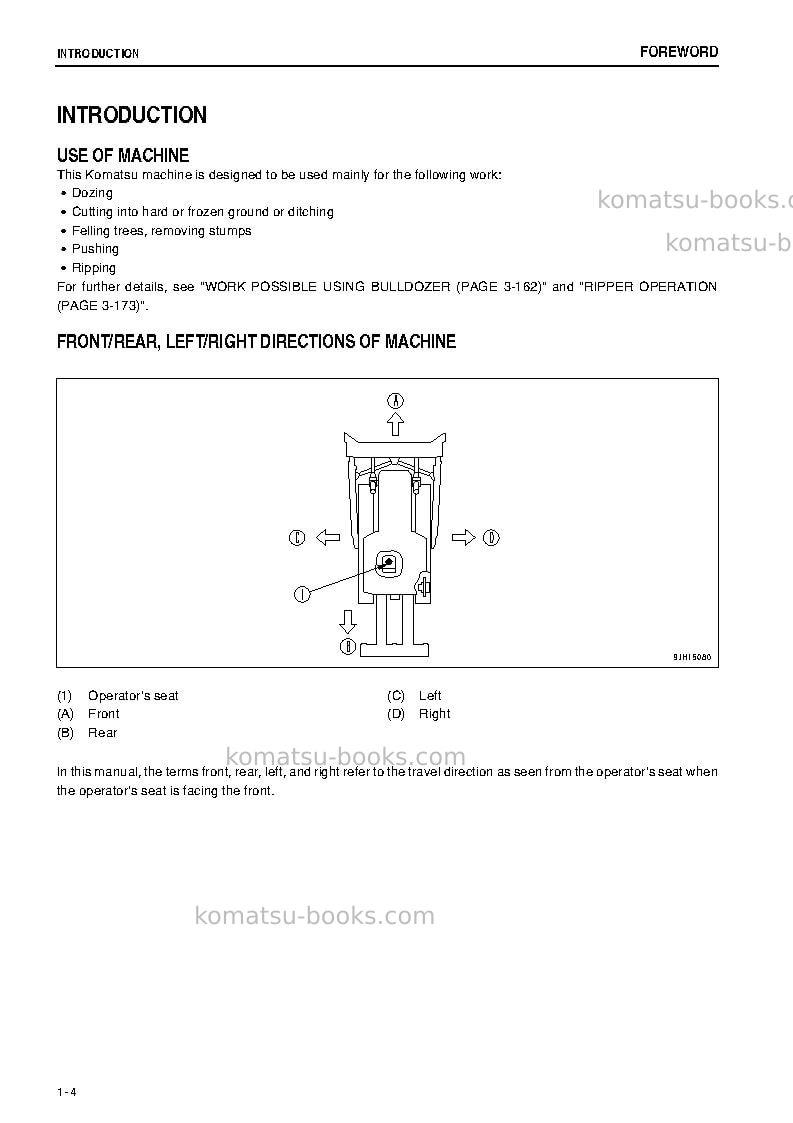 Komatsu d375a-6jpn Operation manual cover Page 5 Komatsu d375a-6jpn Operation manual cover Page 5