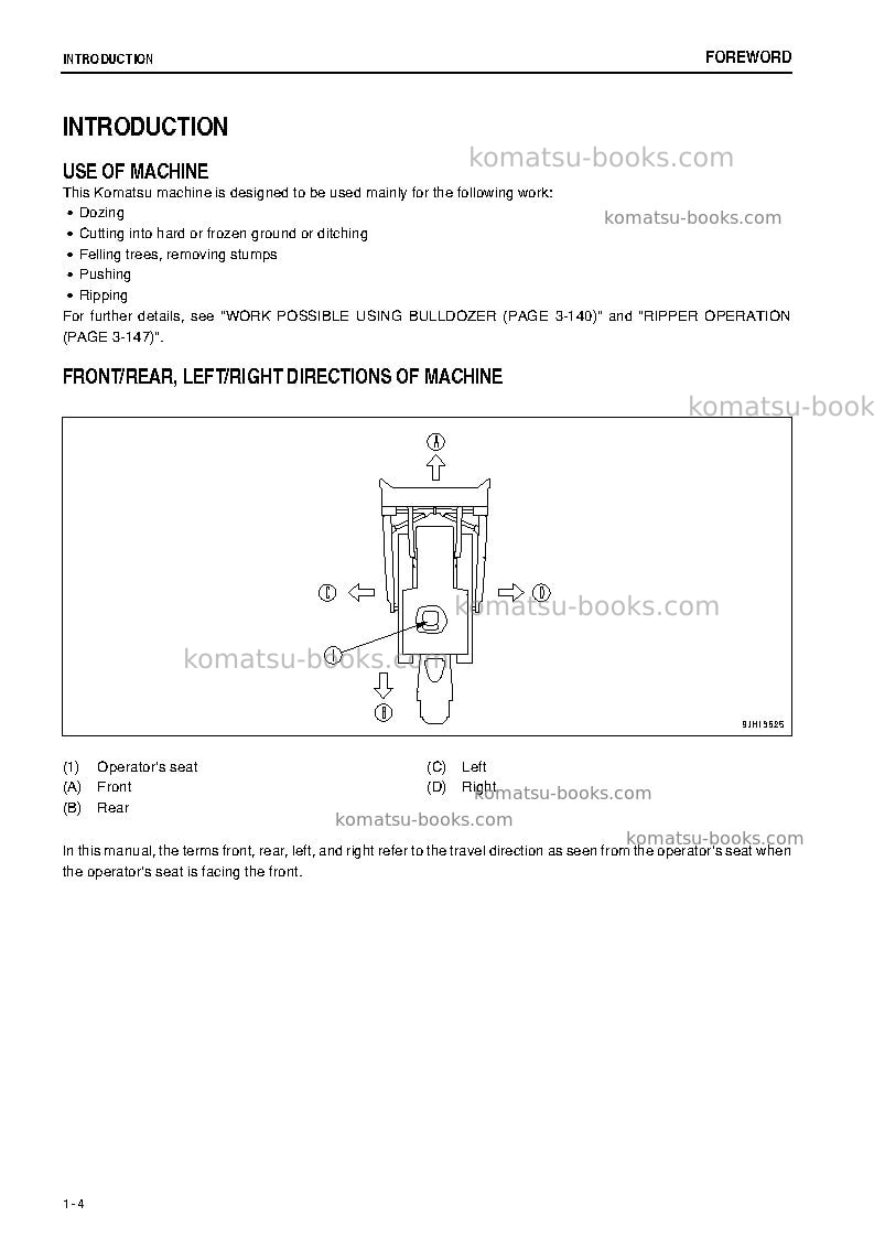 Komatsu d475a-5jpn-e0 Operation manual cover Page 5