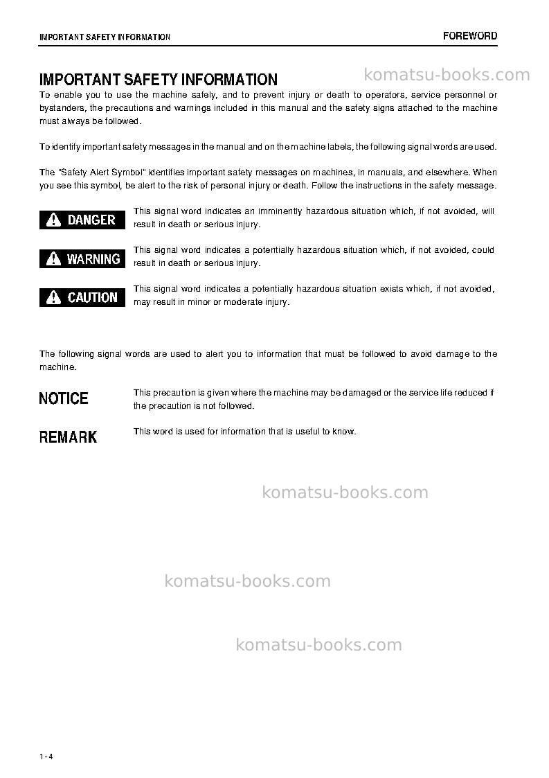 Komatsu d85px-15jpn-e0 Operation manual cover Page 5
