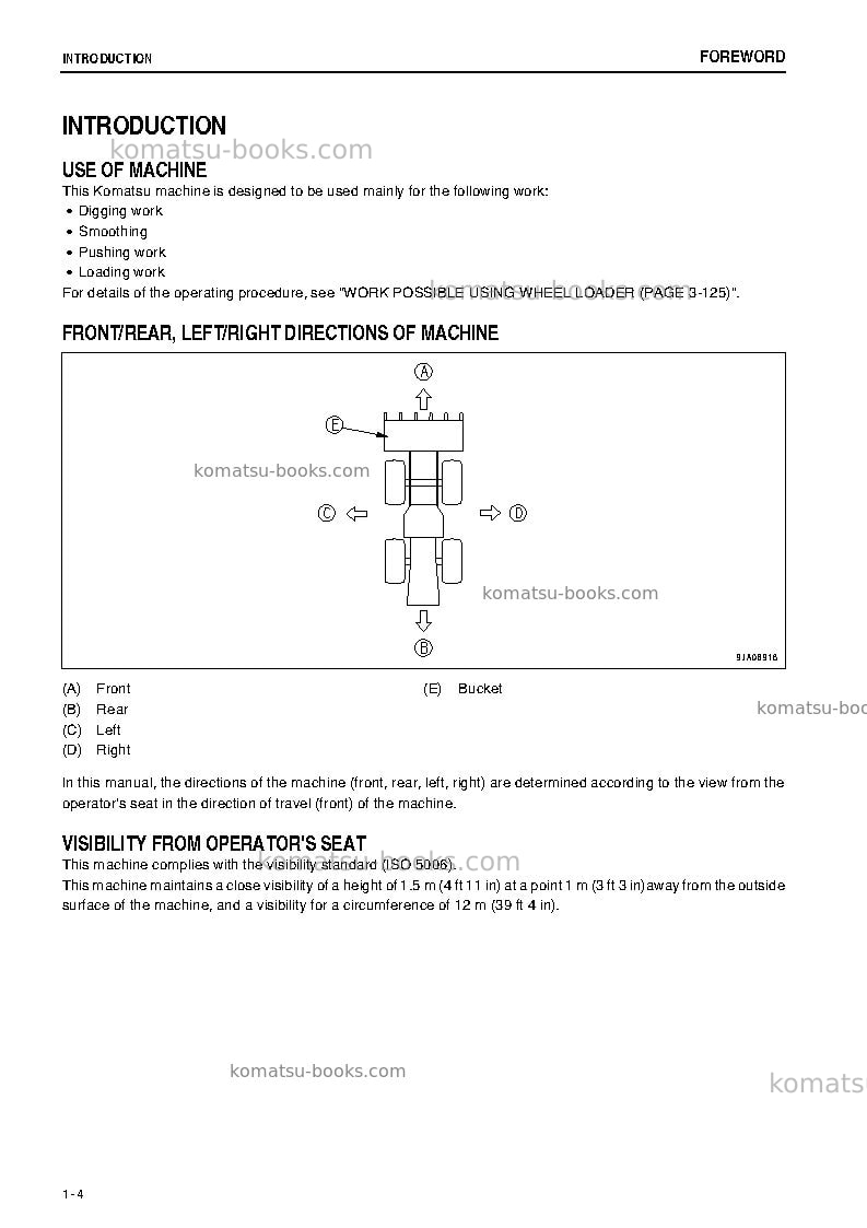 Komatsu wa150-6jpn-for n. america Operation manual cover Page 5 Komatsu wa150-6jpn-for n. america Operation manual cover Page 5