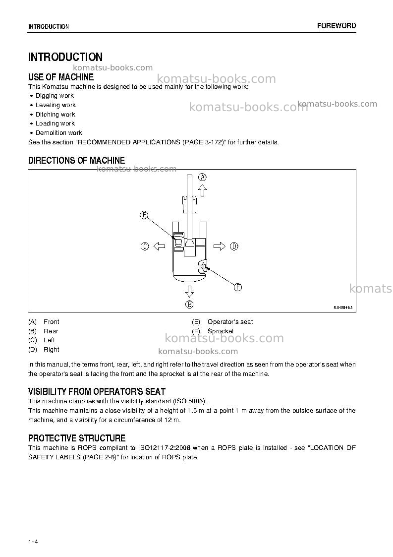 Komatsu pc138uslc-8jpn Operation manual cover Page 5 Komatsu pc138uslc-8jpn Operation manual cover Page 5