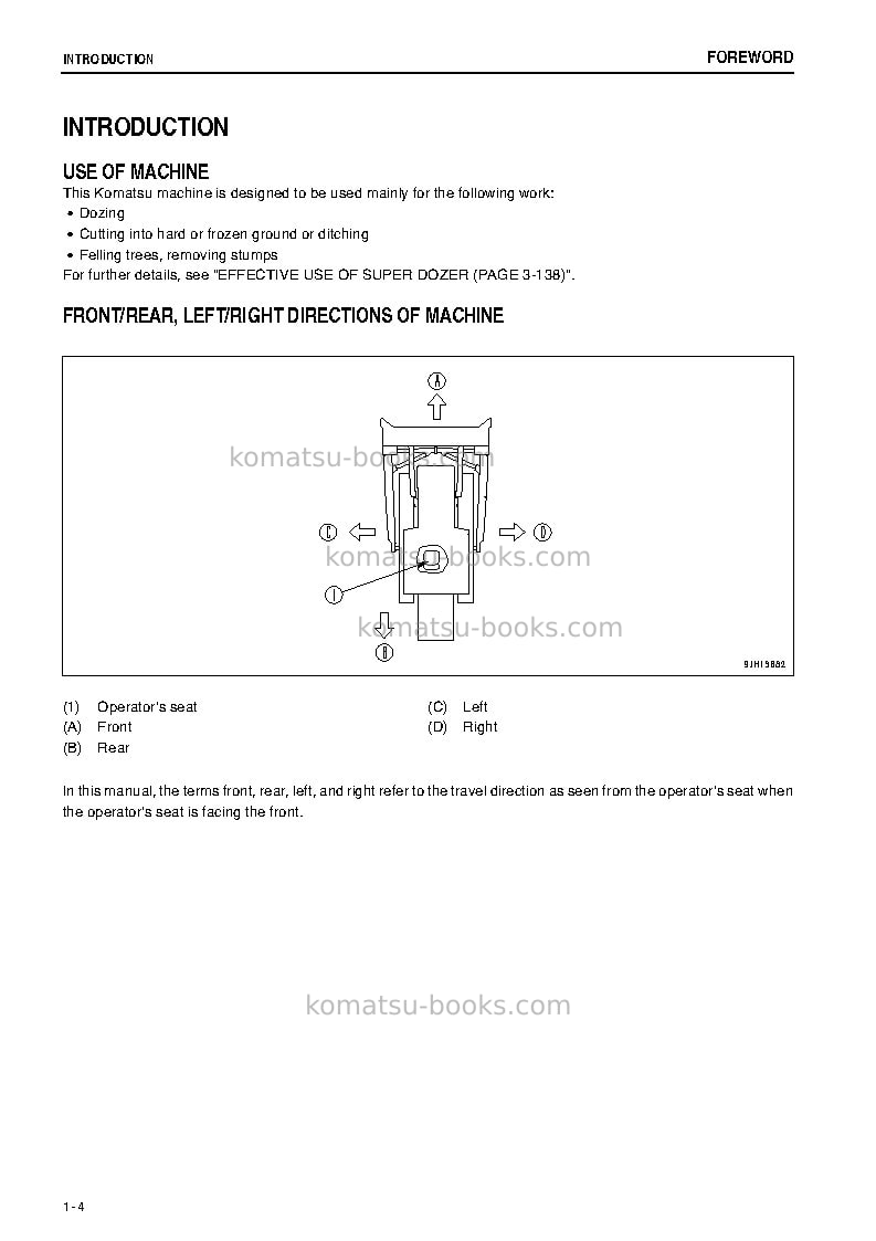 Komatsu d475asd-5jpn-e0, super dozer Operation manual cover Page 5 Komatsu d475asd-5jpn-e0, super dozer Operation manual cover Page 5