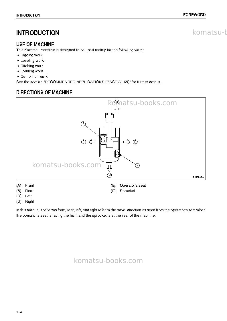 Komatsu pc400-8jpn-work equipment grease 500h Operation manual cover Page 5 Komatsu pc400-8jpn-work equipment grease 500h Operation manual cover Page 5