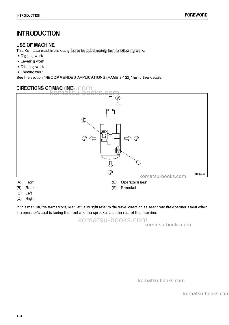 Komatsu pc1250-8jpn Operation manual cover Page 5 Komatsu pc1250-8jpn Operation manual cover Page 5